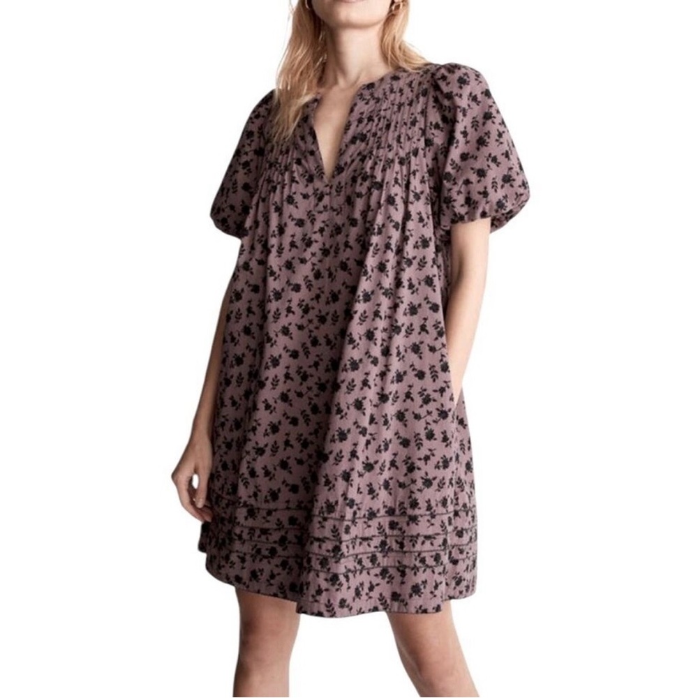Madewell Tillie Puff-Sleeve Mini Dress - Floral print